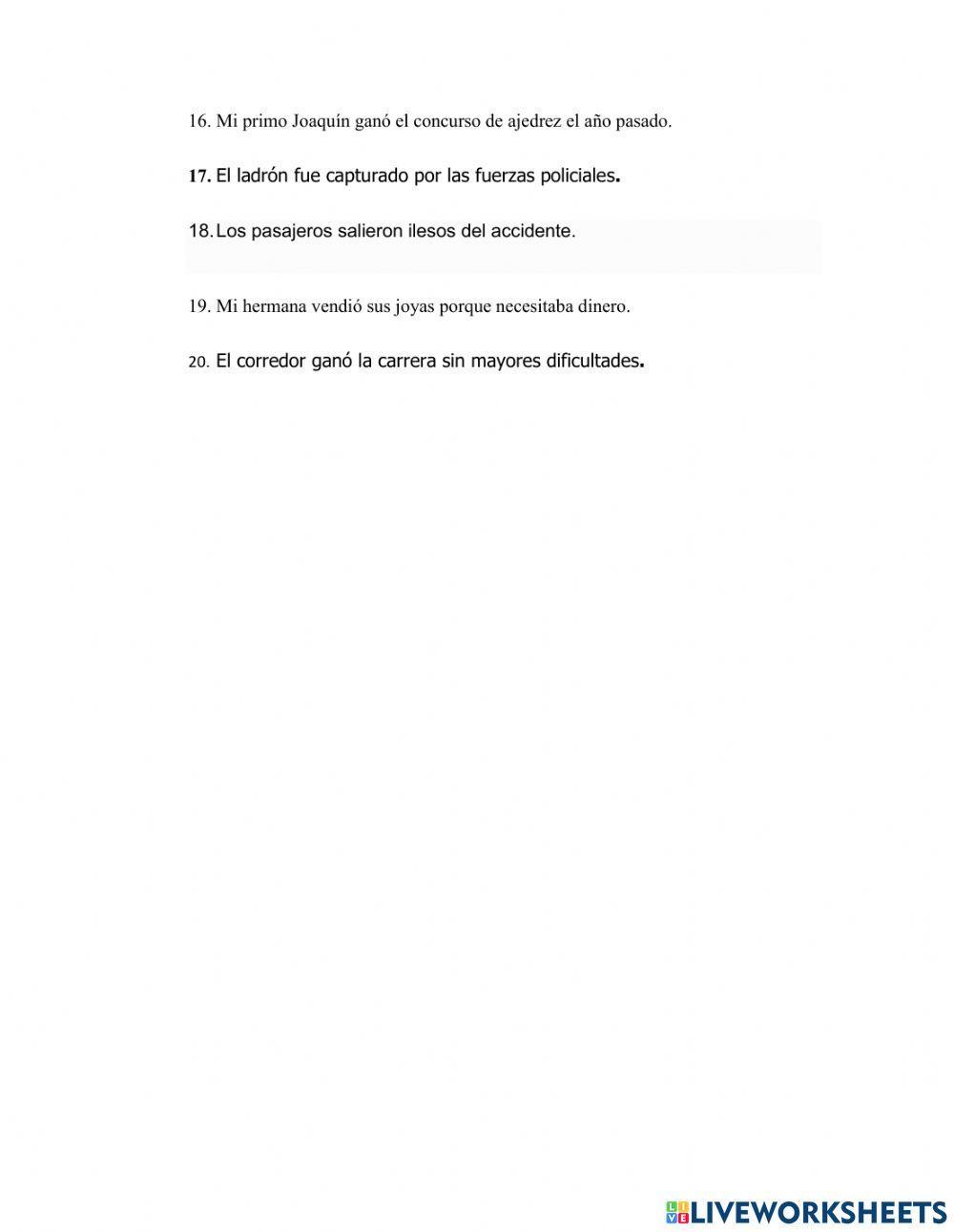 Oraciones sintagma nominal y verbal