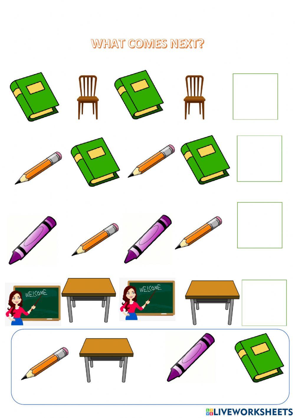 school-objects-online-exercise-for-k3-live-worksheets