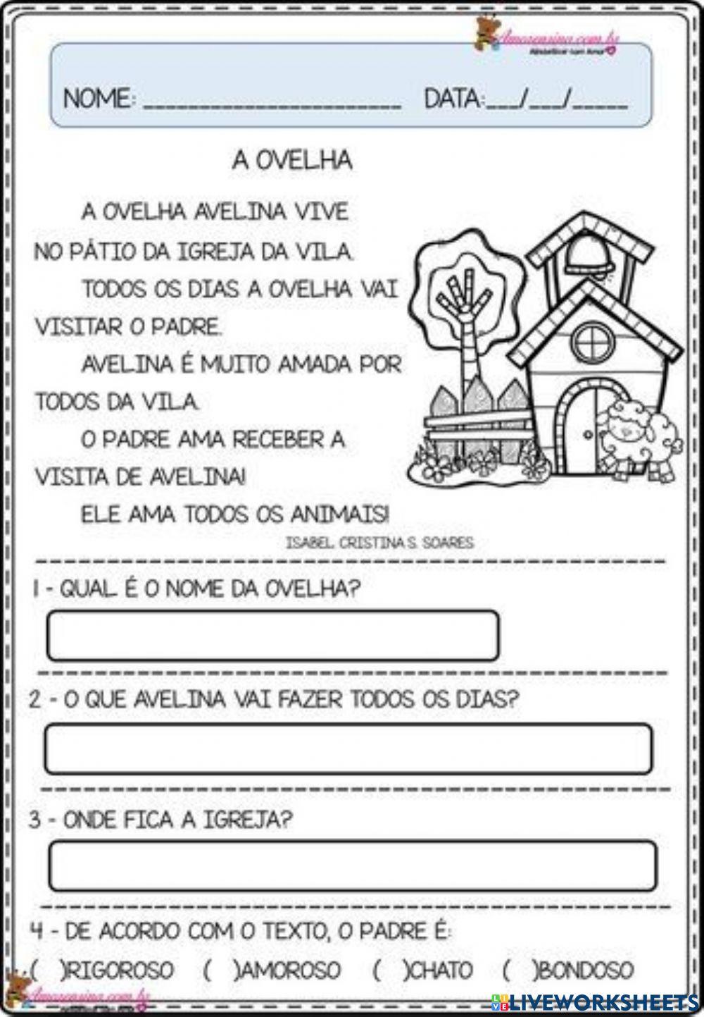 Interpretação de texto - a ovelha
