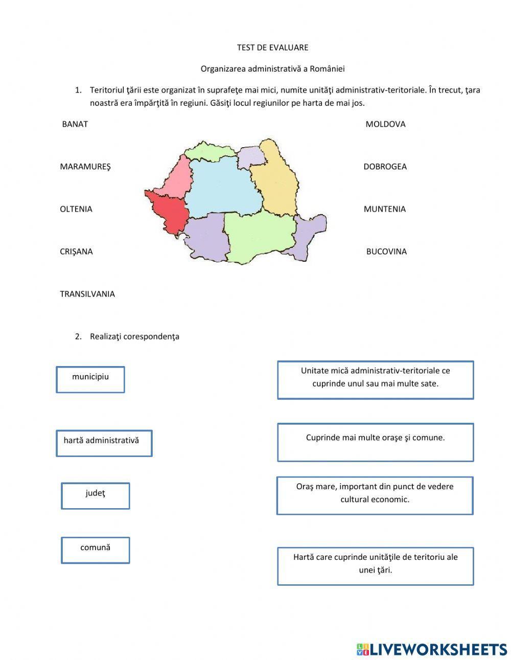 Organizarea administrativă a României