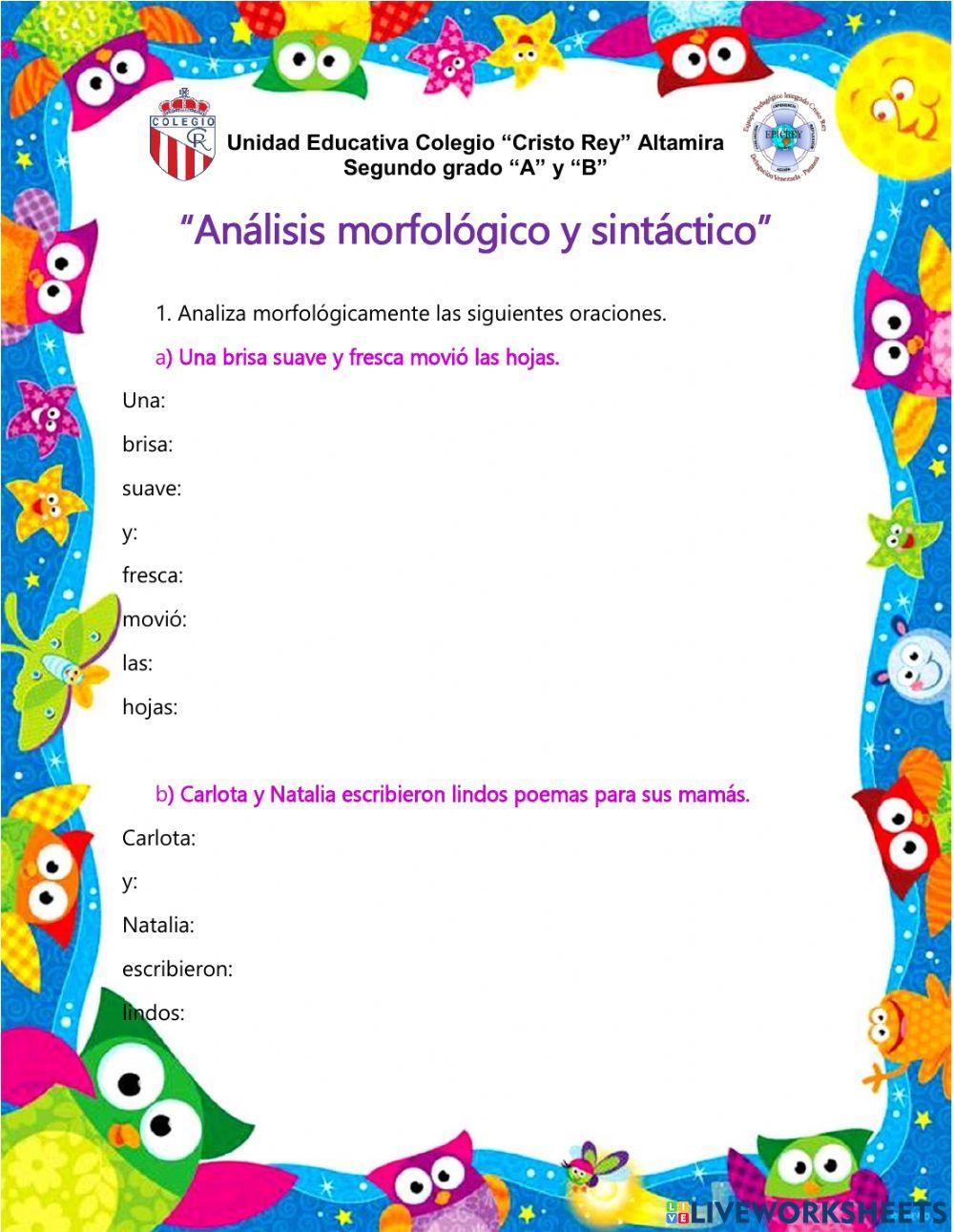 Análisis morfológico y sintáctico