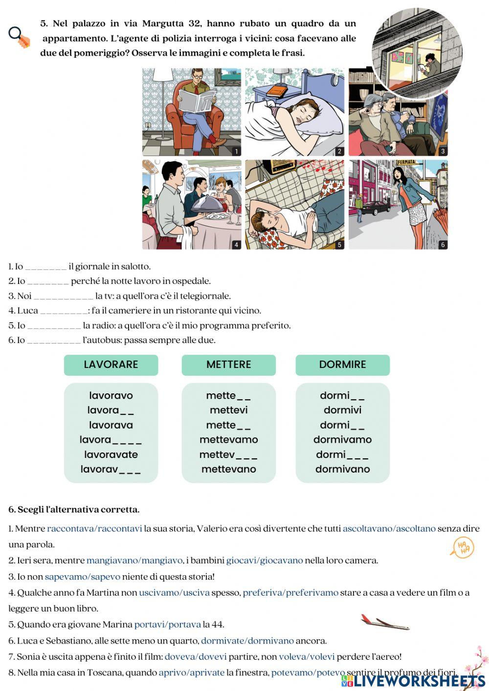 Imperfetto - verbi regolari + avere-essere