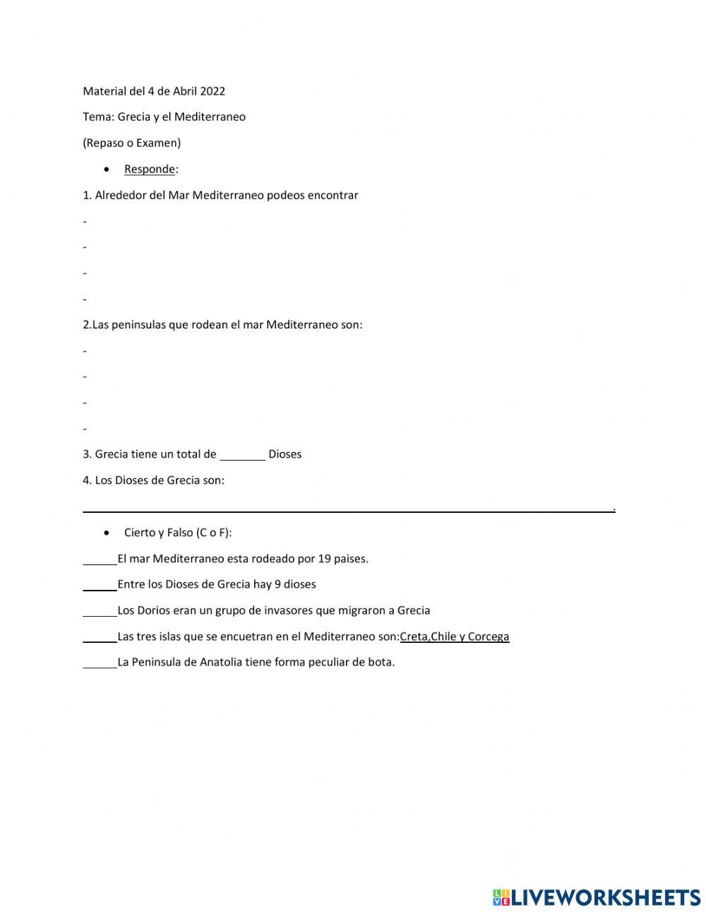 Grecia y El Marco Geografico Del Mediterraneo
