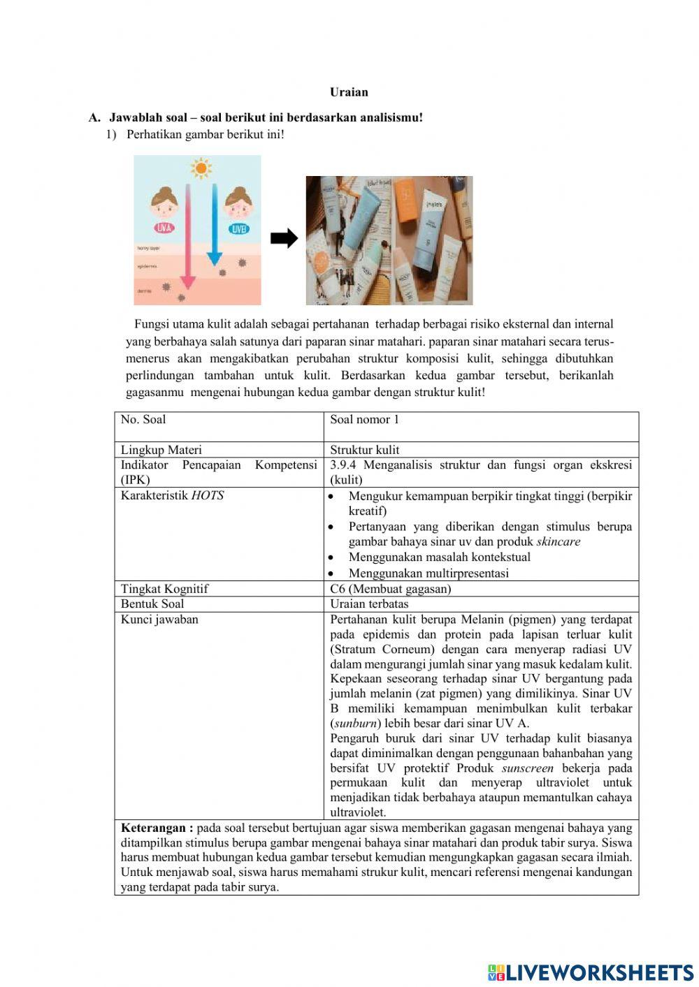 Kartu soal pilihan ganda 1