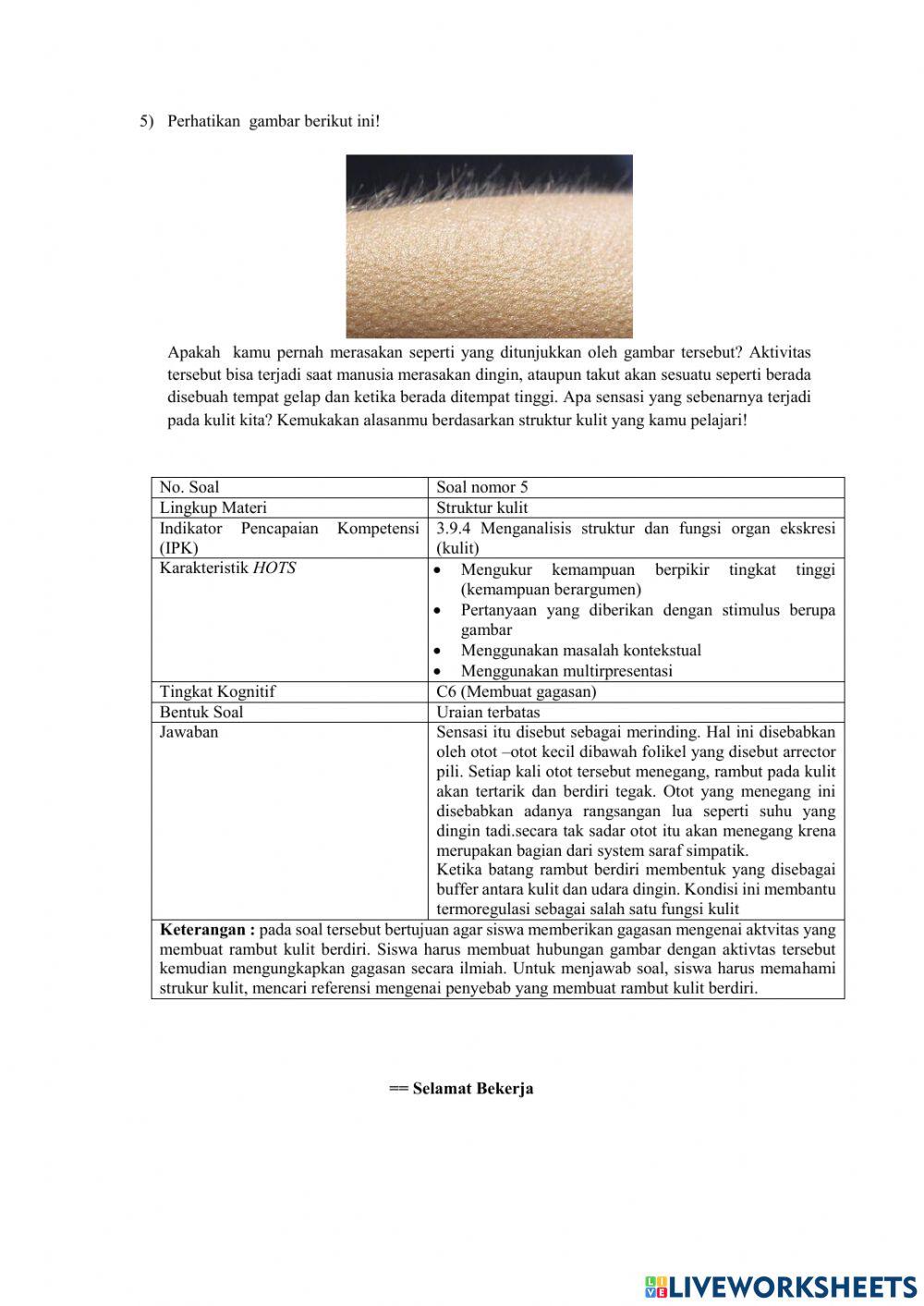 Kartu soal pilihan ganda 1