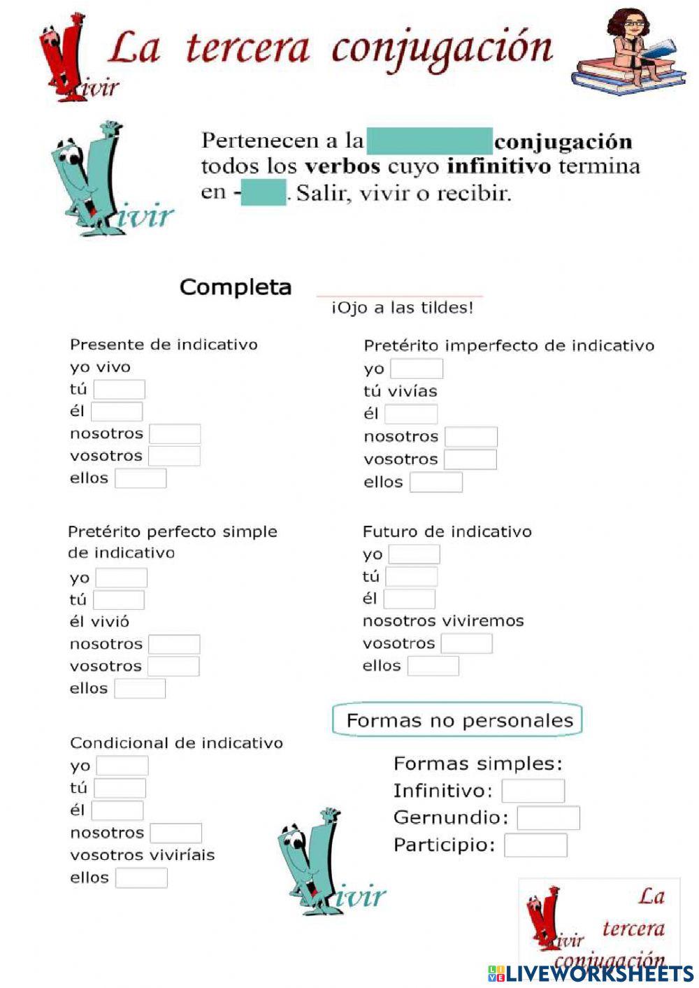 3ª Conjugación: Verbo Vivir 3ª Conjugación: Verbo Vivir