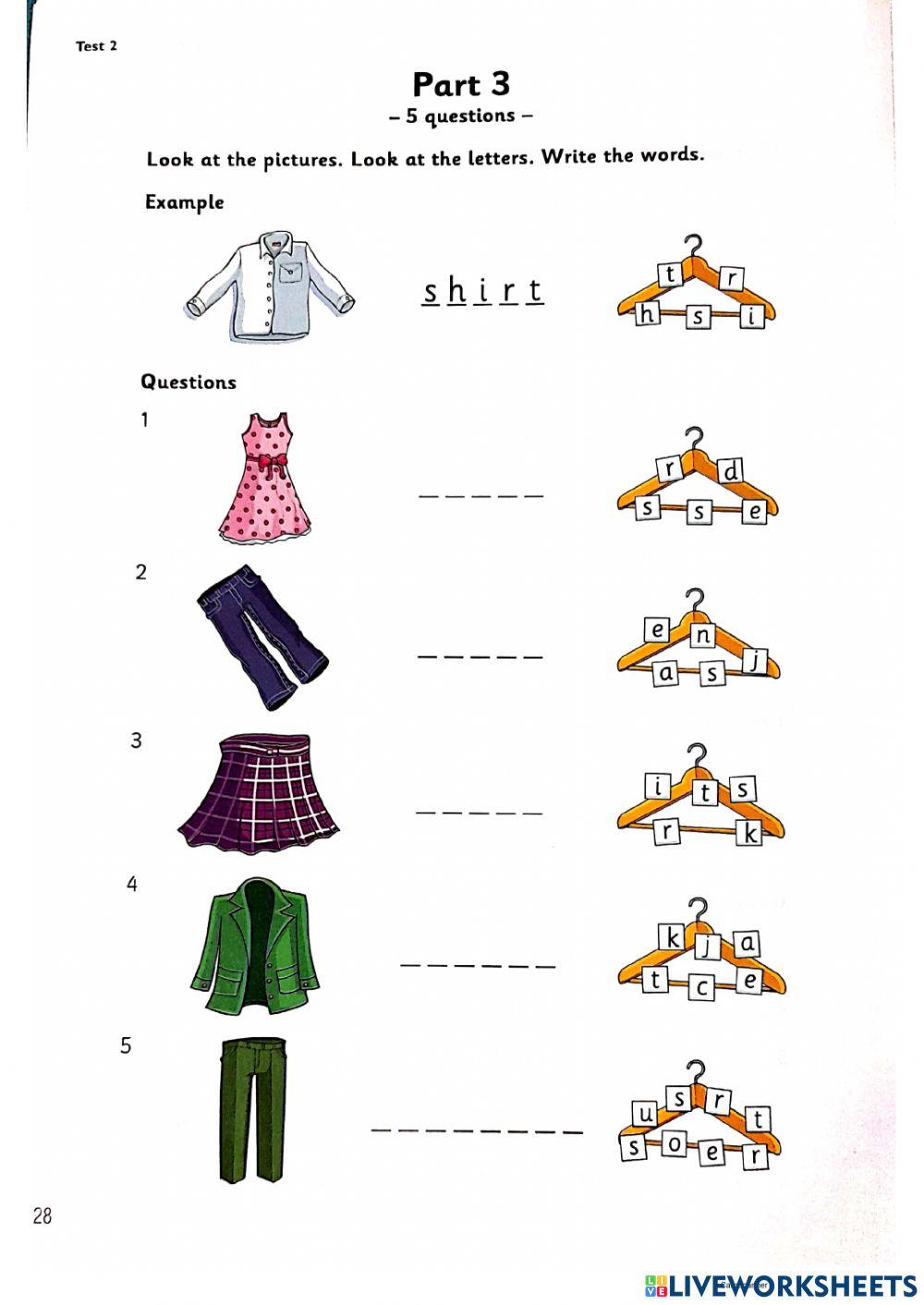 PRE A1 READING-WRITING 1 PART 1