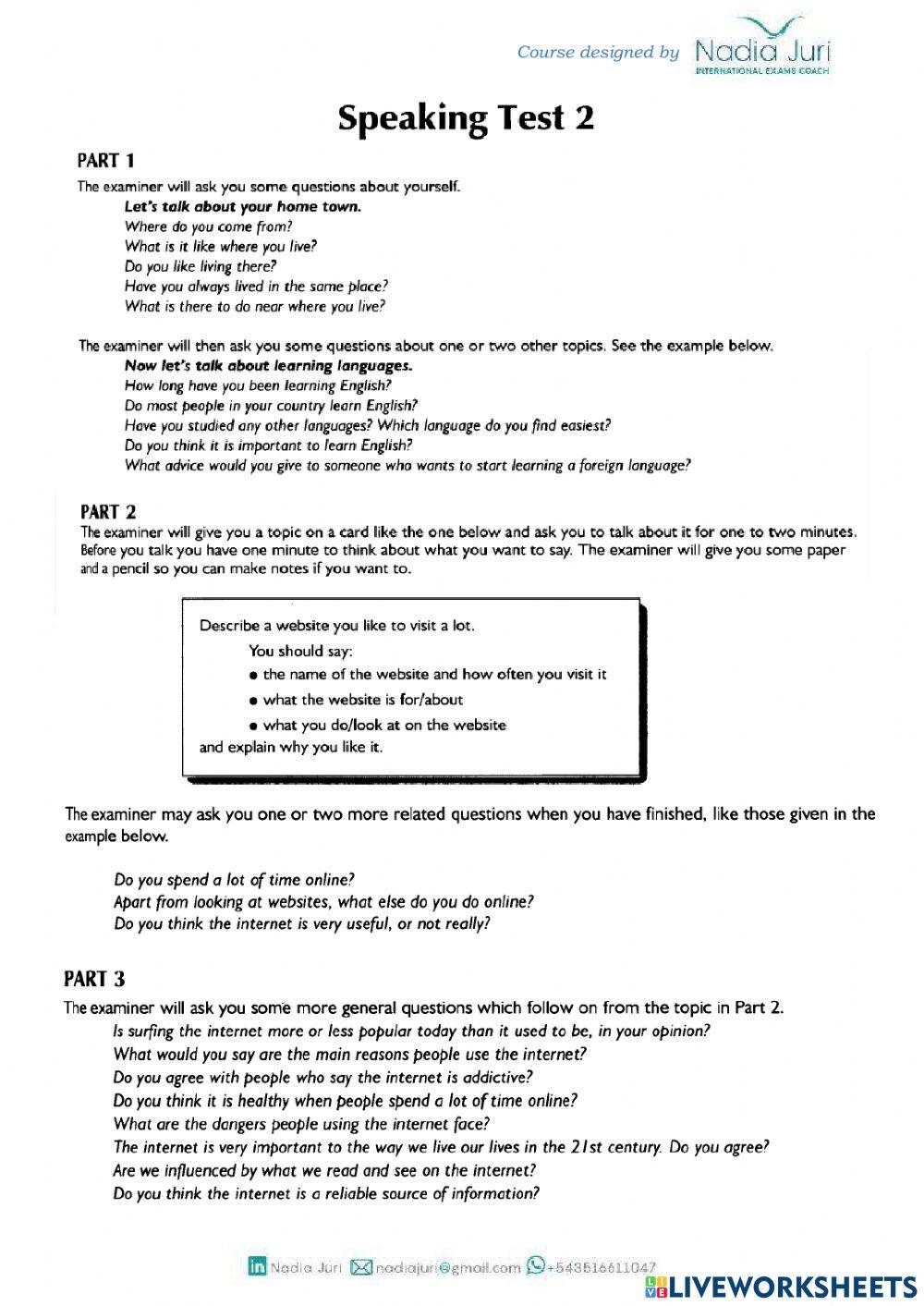 SUCCEED IN IELTS SPEAKING UNIT 2 LIFE IN THE 21ST C