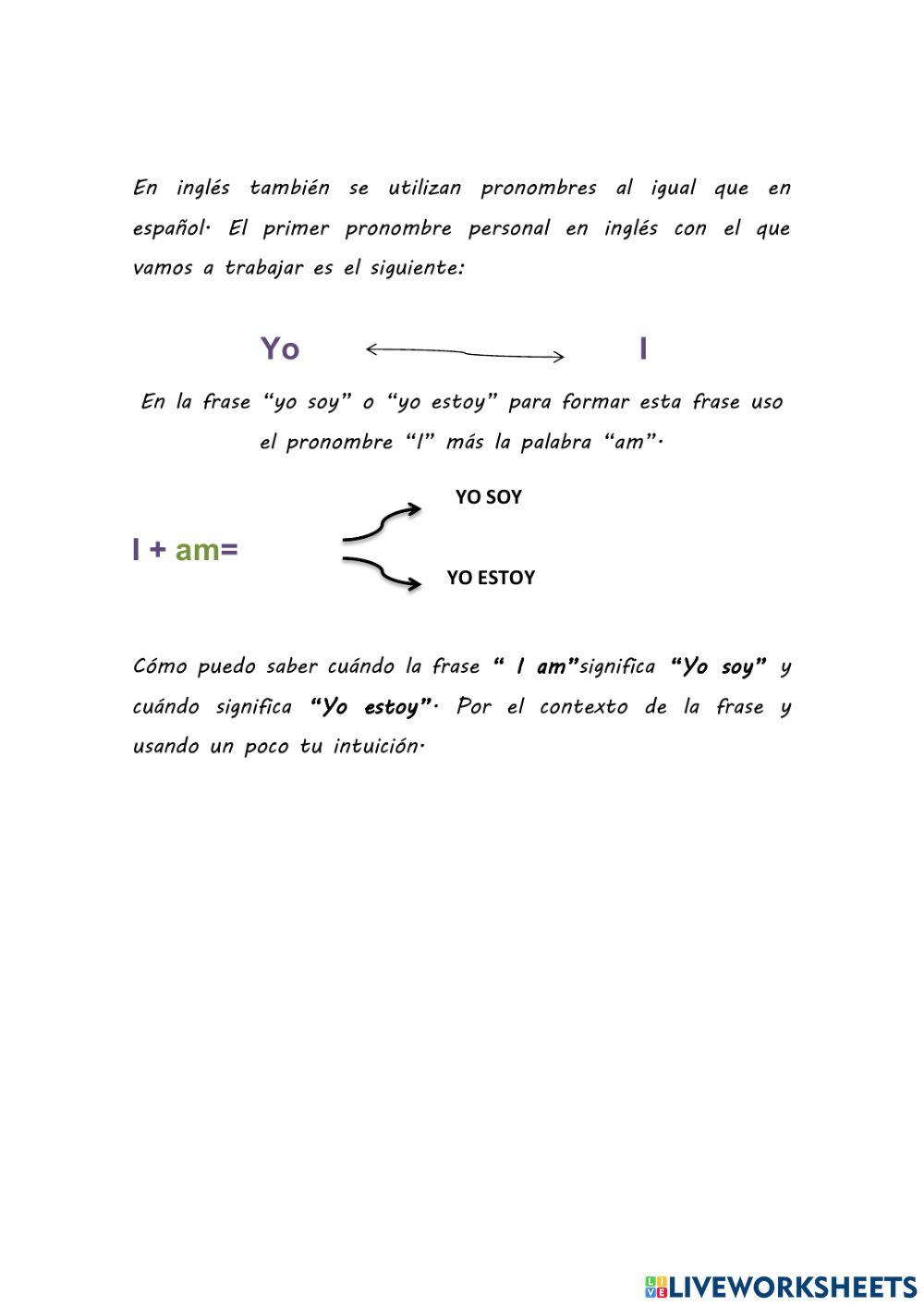 El verbo to be explicado en español