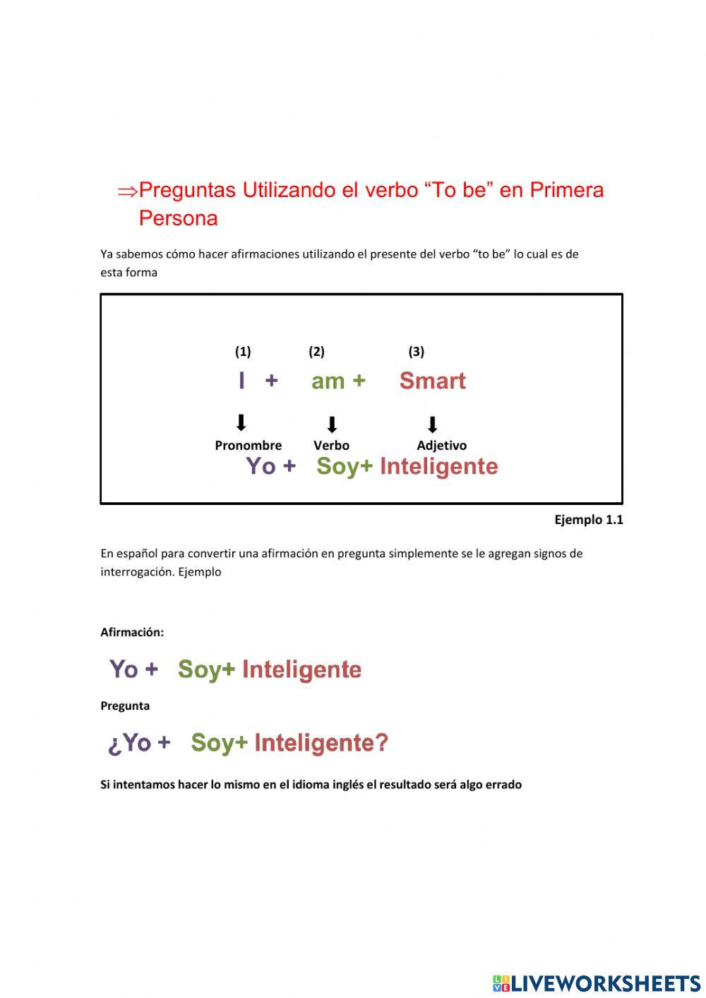 El verbo to be explicado en español