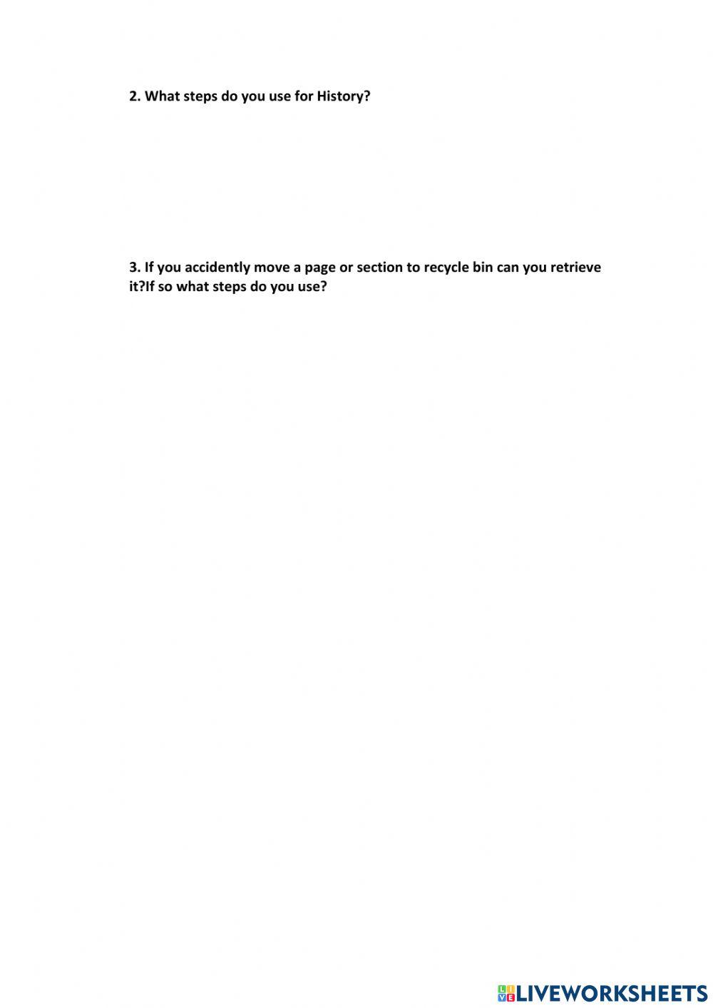 Lesson 7 -  Drawing,Search,Recycle,History.