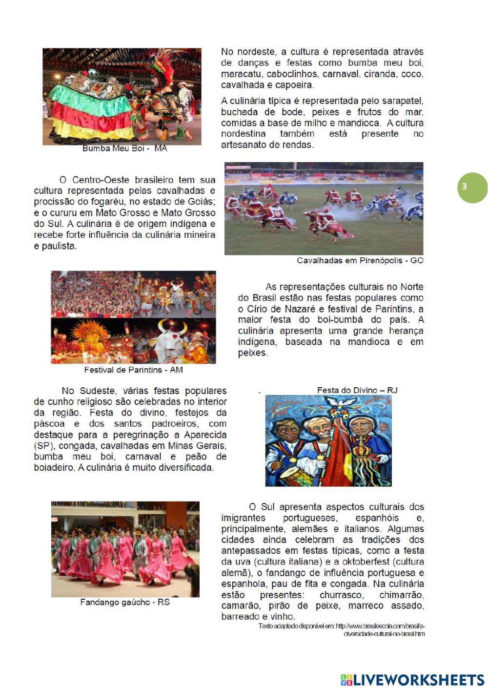 As manifestações culturais do BRASIL