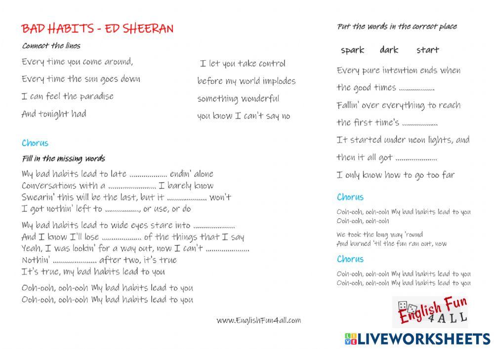 Bad habits - Ed Sheeran