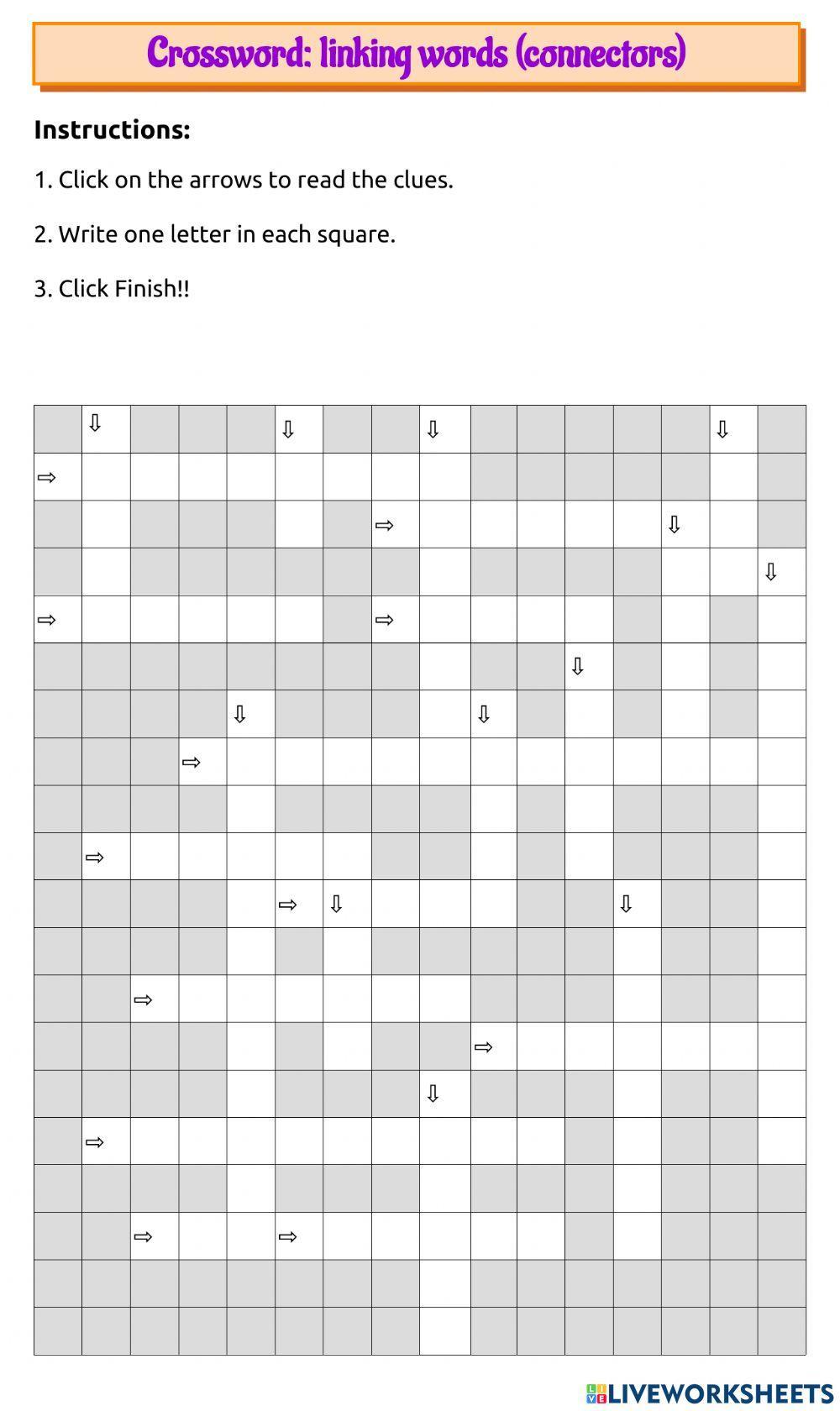 Linking words crossword