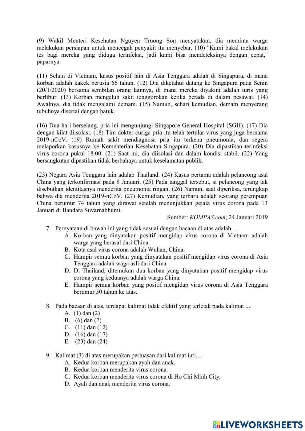 Pemahaman Bacaan dan Menulis 6