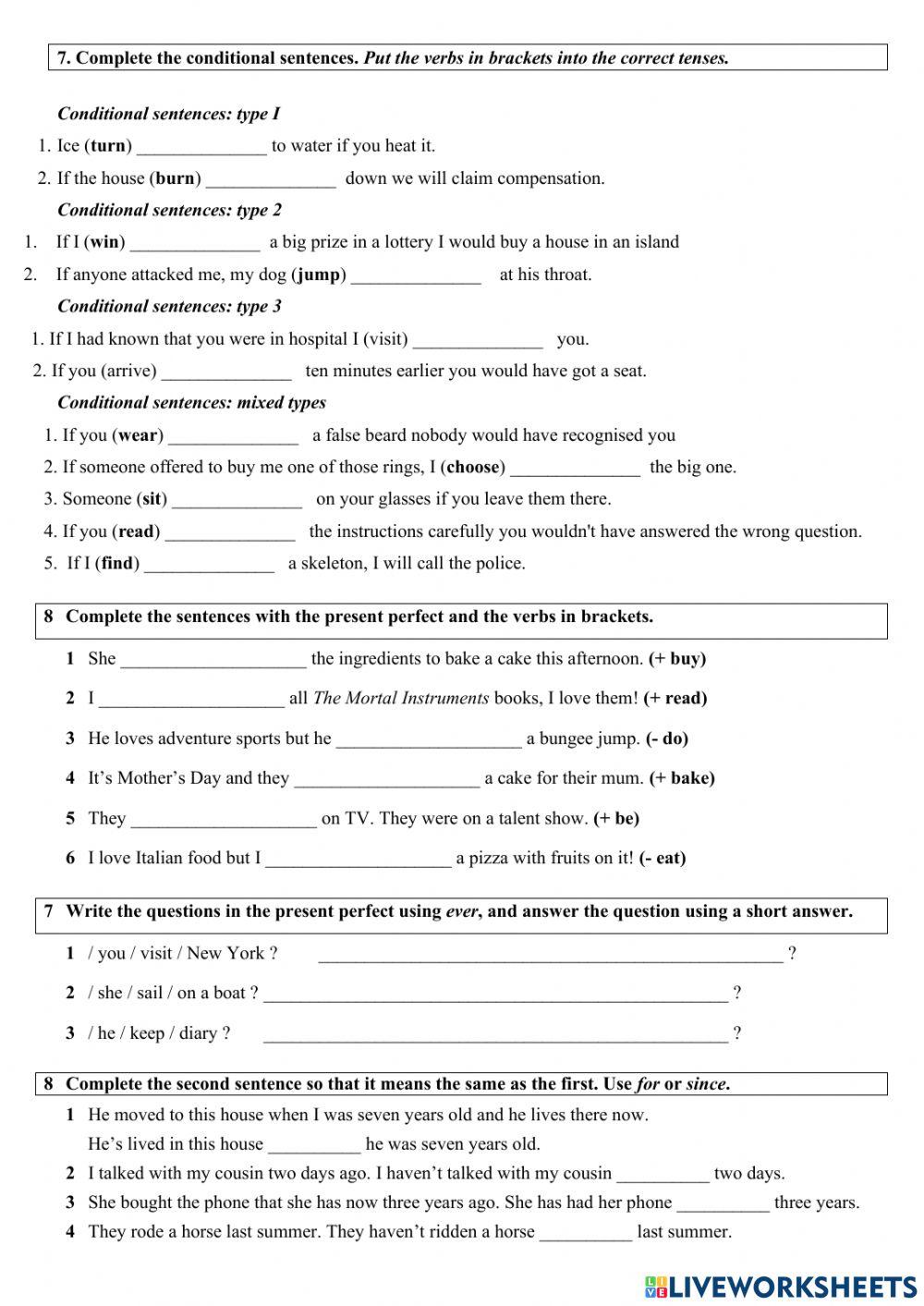 Exam Gram Vocab - Unit 6 2 ESO