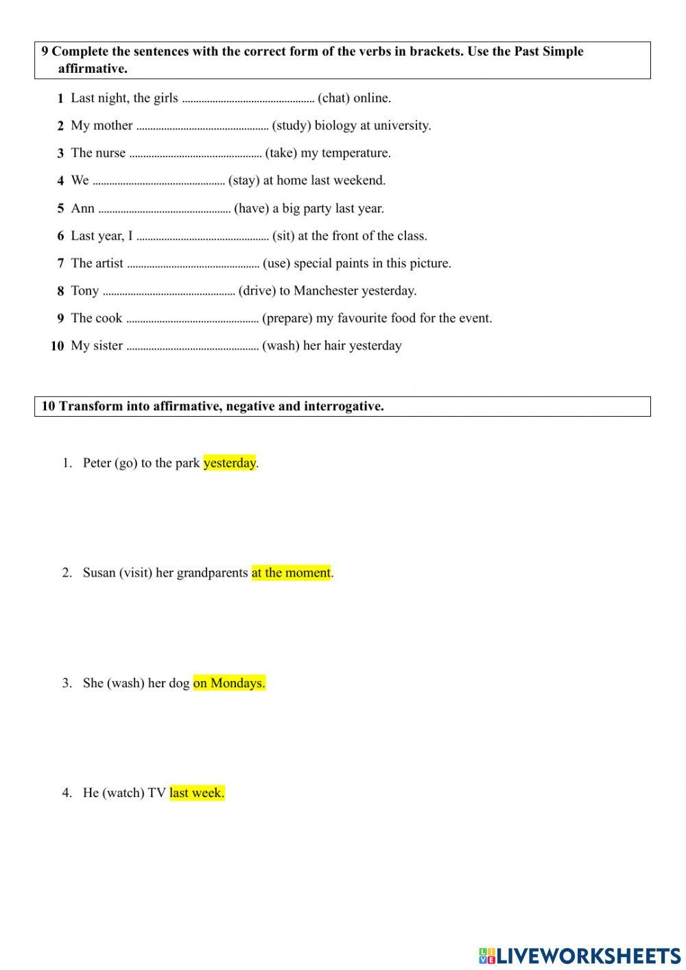 Exam G-V Unit 7 - 1 ESO