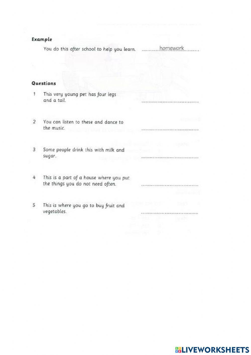 Skills Builder For Cambridge -Movers-Reading - Writing Part.1 - Test 2