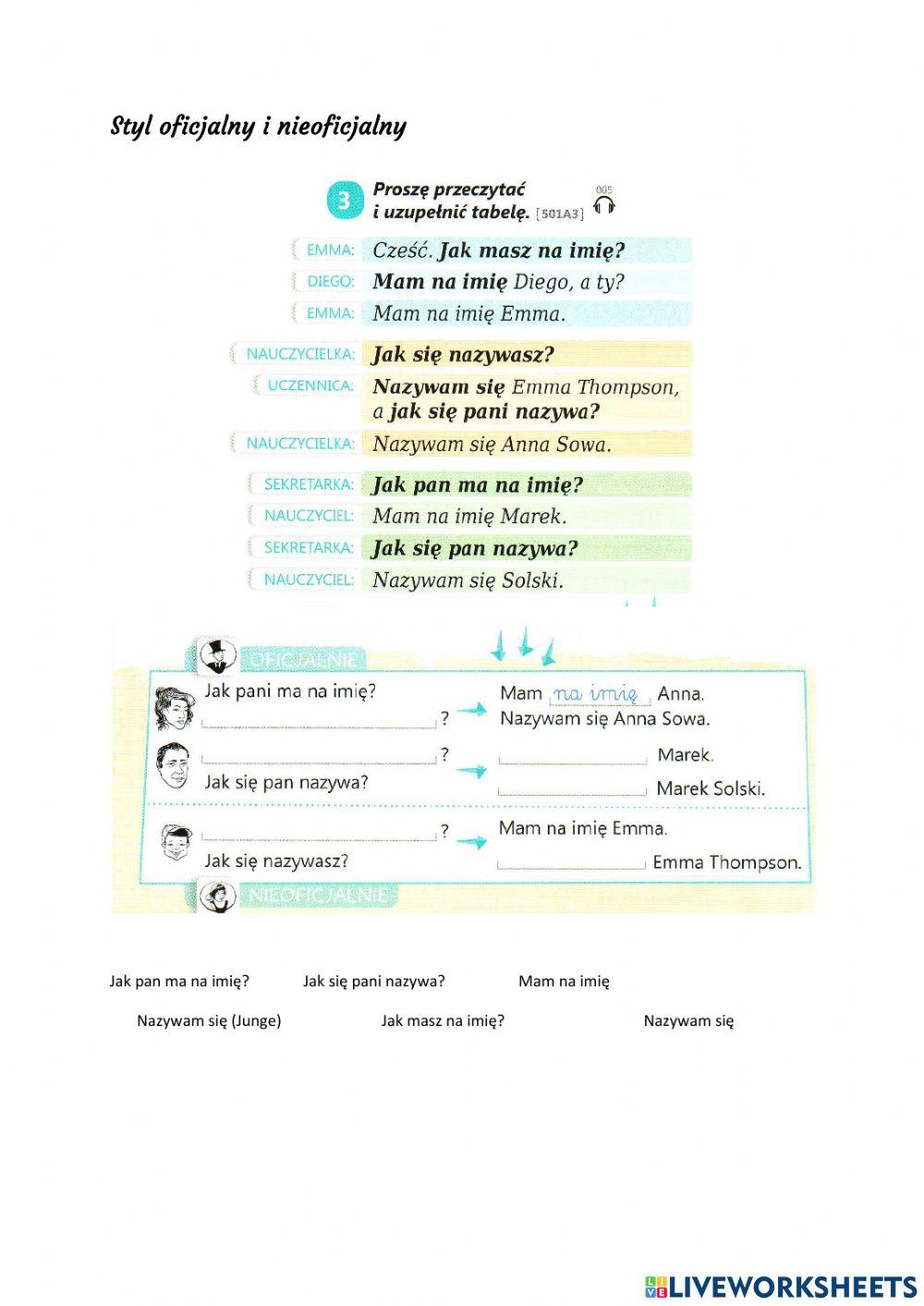 Styl oficjalny i nieoficjalny