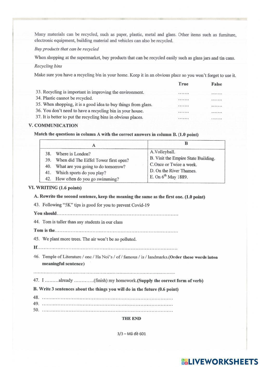 Đề thi HK2 - 6 - Bình Dương 2020 - 2021 Ms Trúc