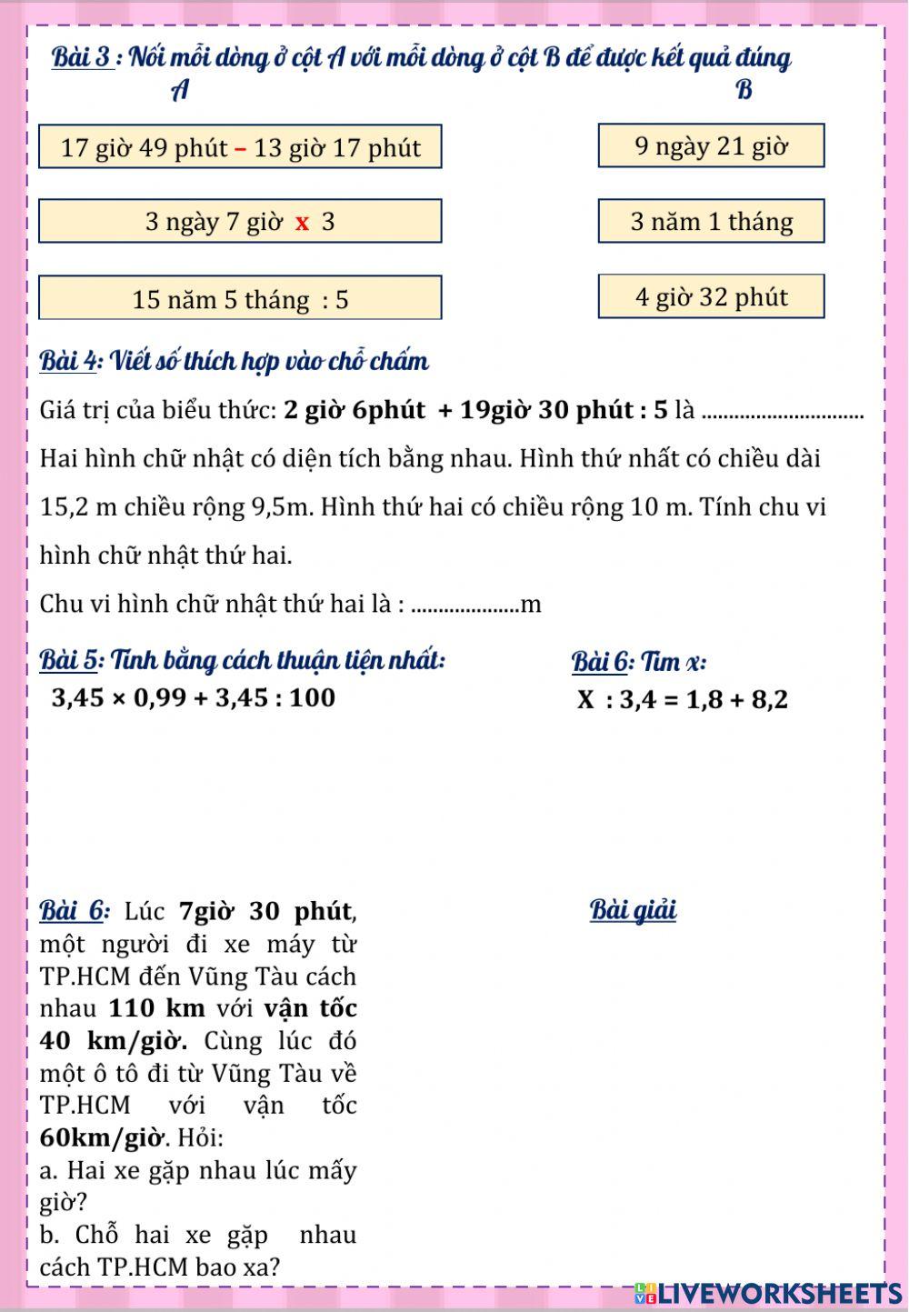 KIỂM TRA CK2-Ôn Toán đề 5