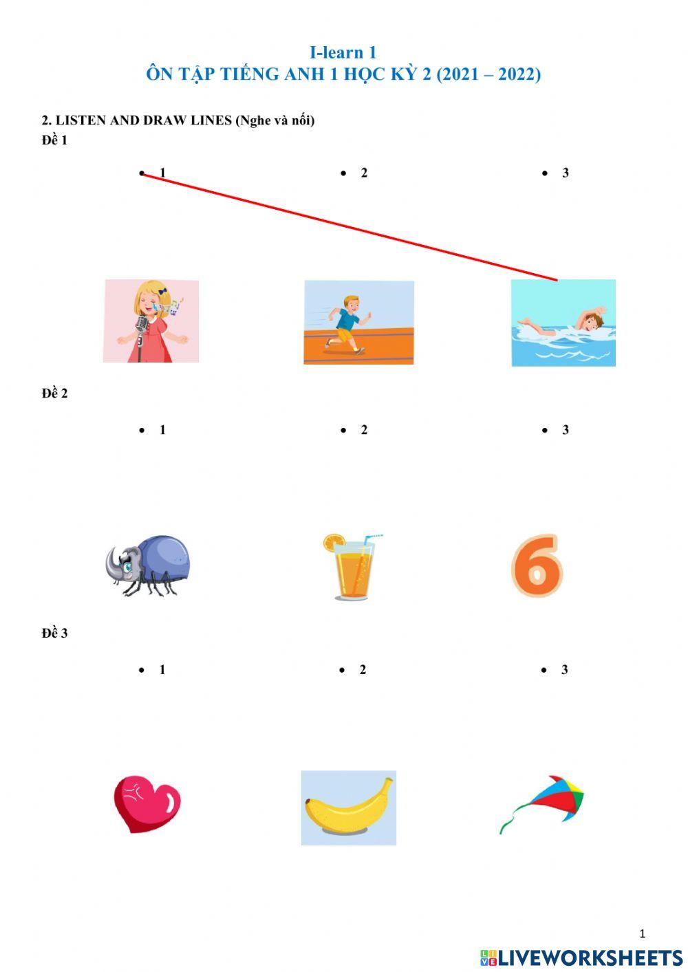G1 - review 2 - listen & draw lines