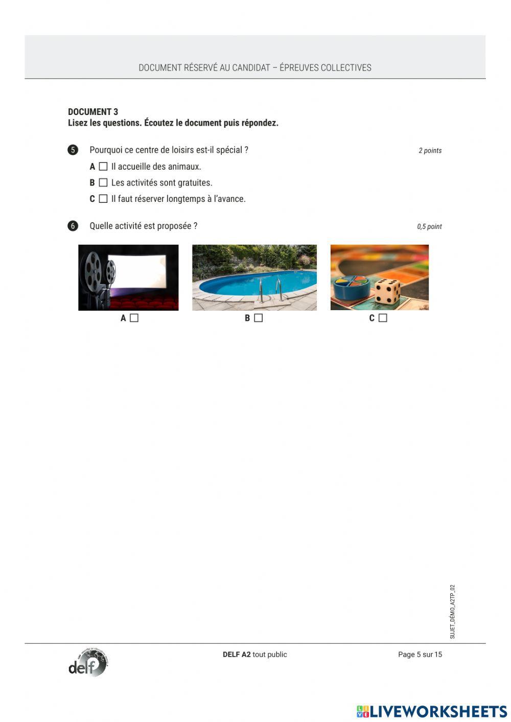 Compréhension orale A2