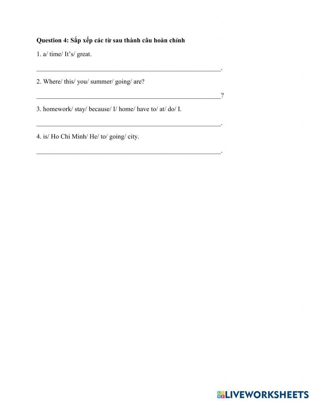 Ôn thi học kì II lớp 4