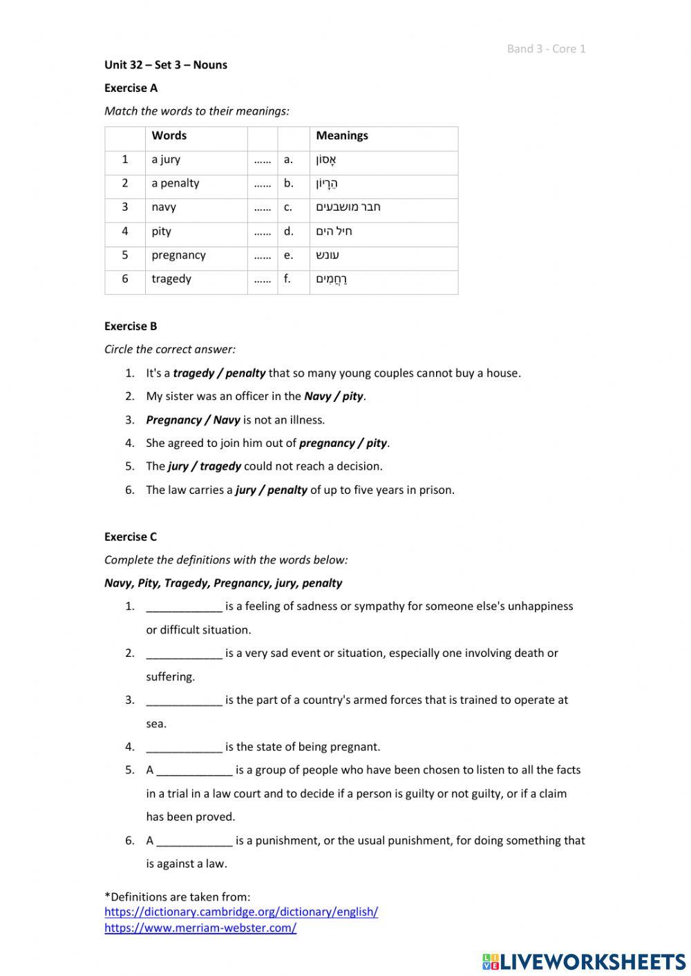 Band 3 (Core 1) - Unit 32 - Set 3