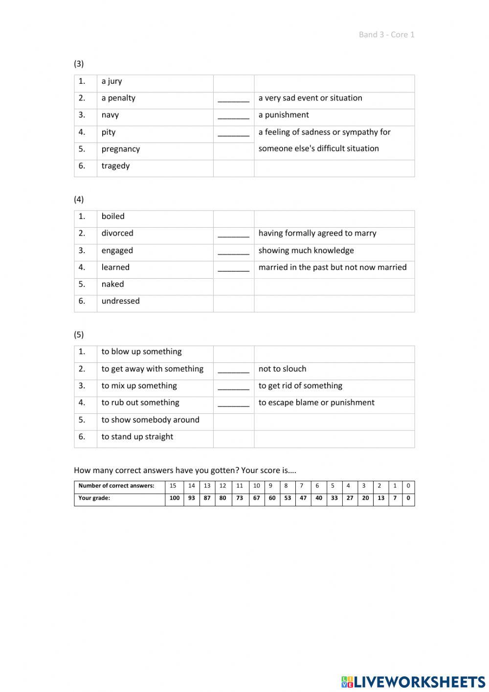 Band 3 (Core 1) - Unit 32 - Test