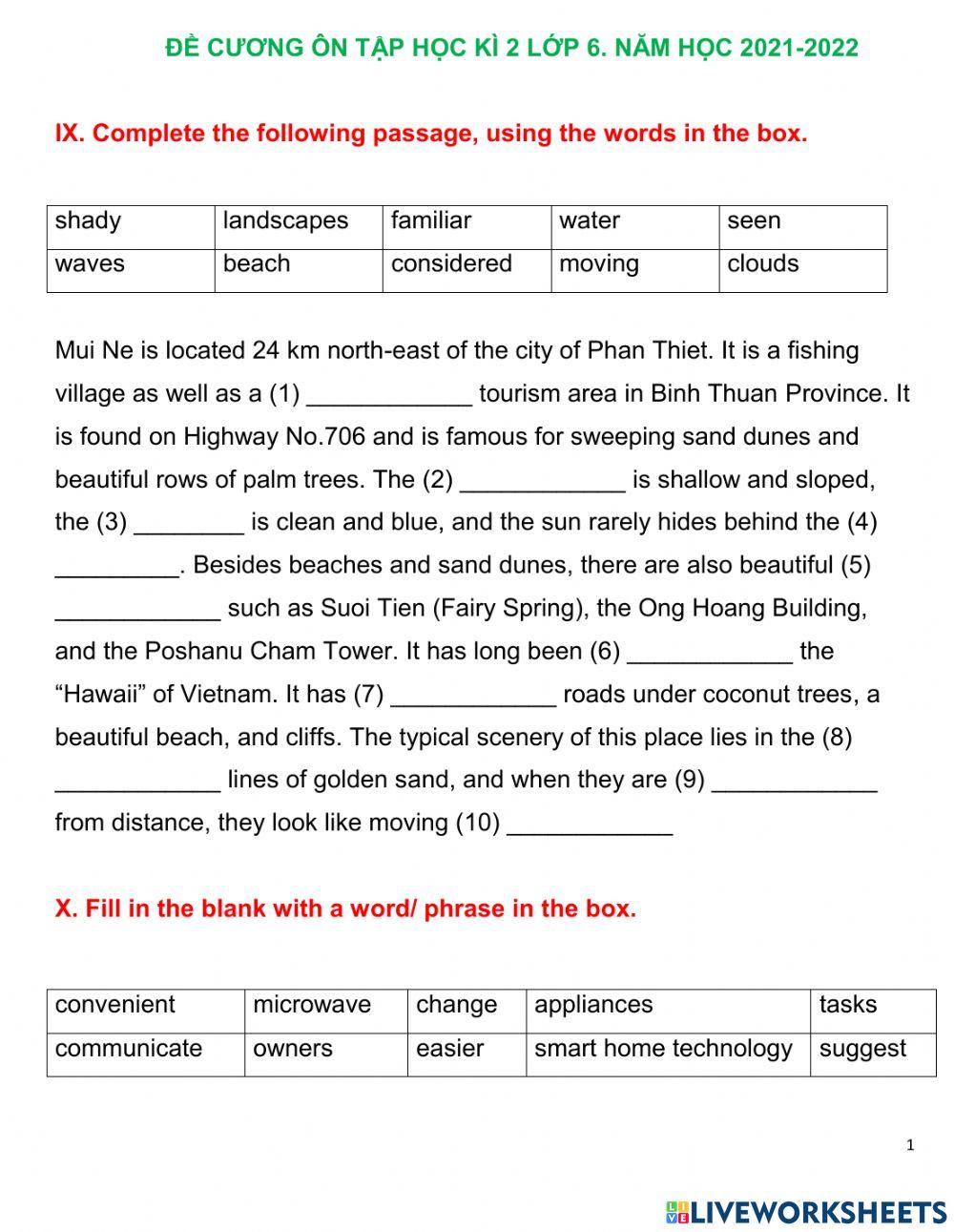 Smart world 6 term 2 final reading test
