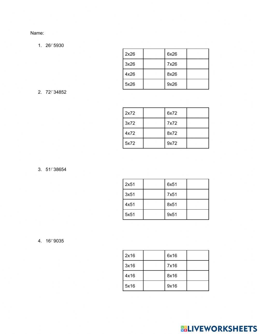 2 digit long division
