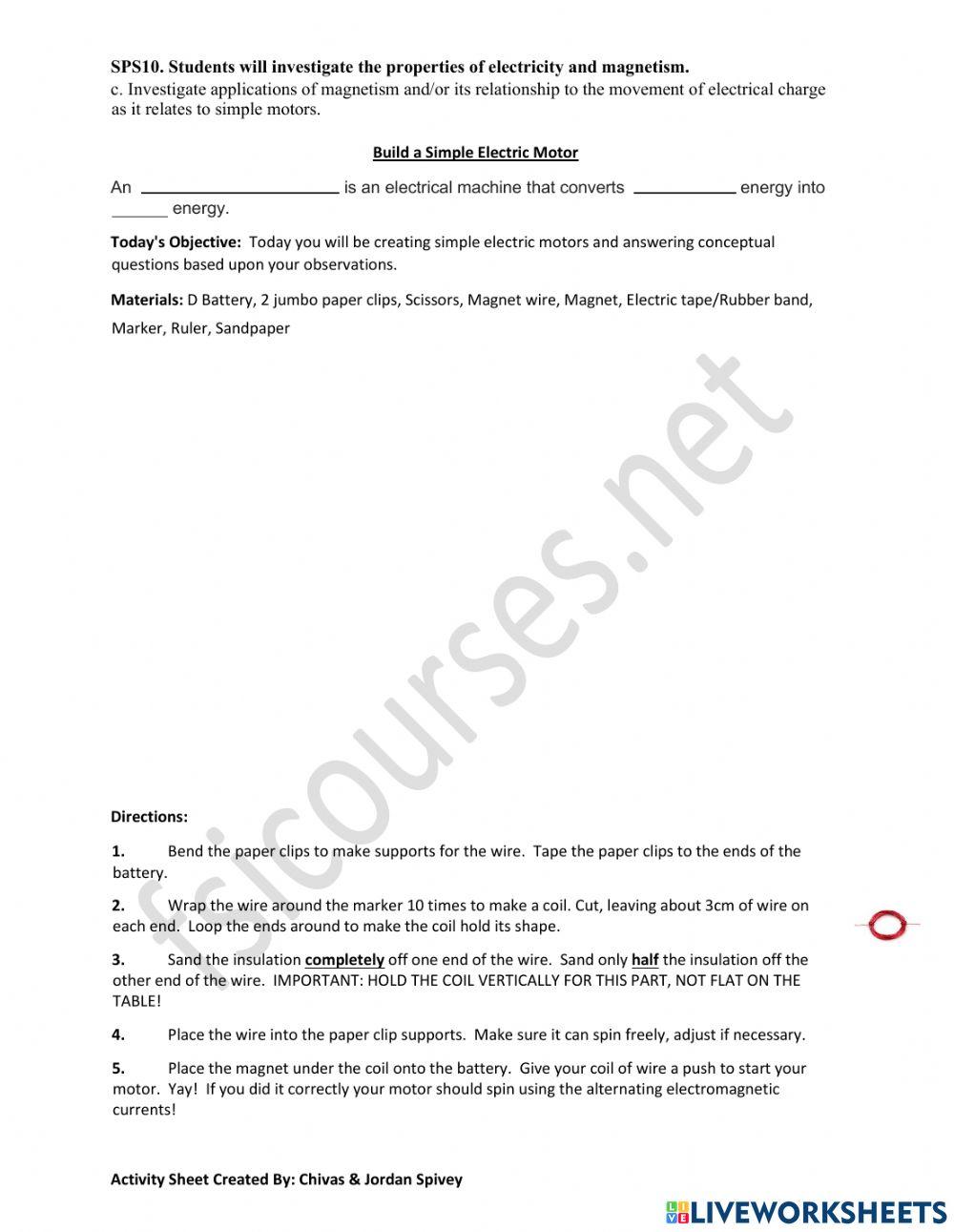 Build A Simple Electric Motor