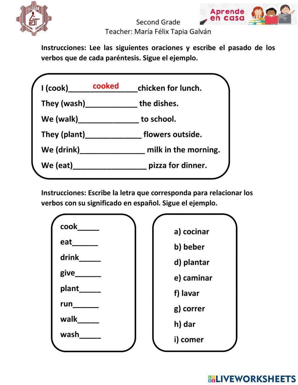 2025883 regular or irregular verbs María Felix Tapia