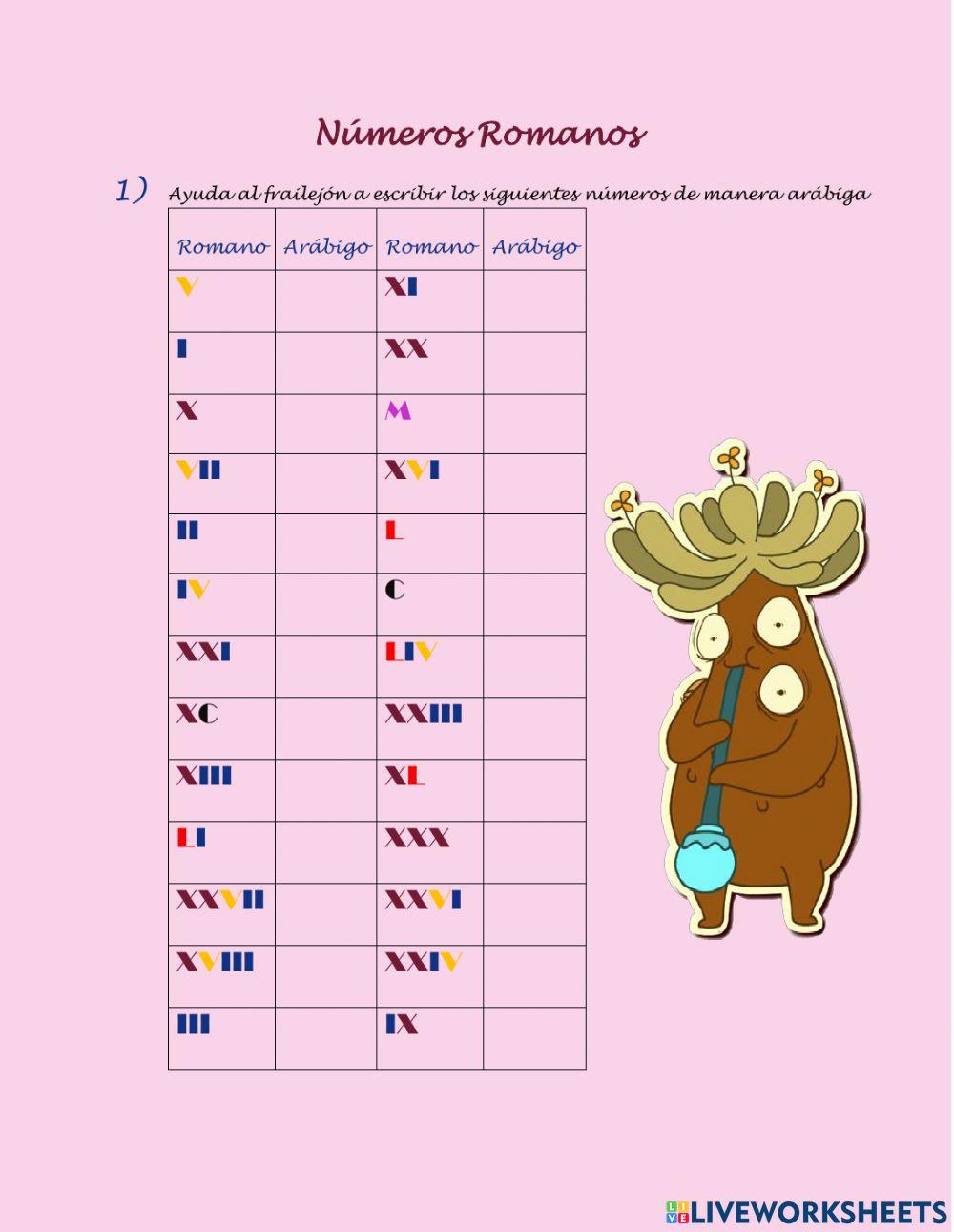 El frailejón conoce los números romanos