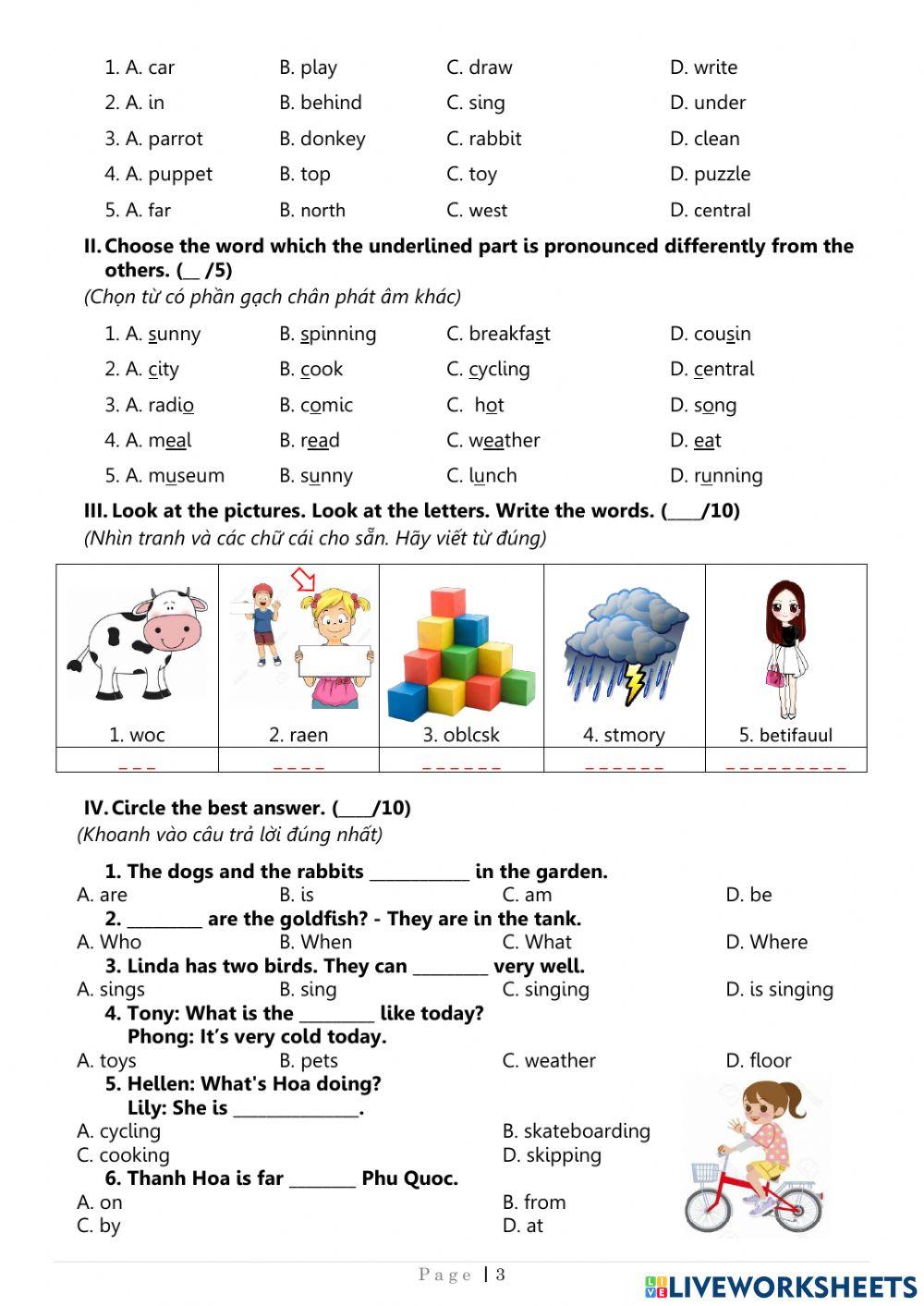 Grade 3-End of 2st term