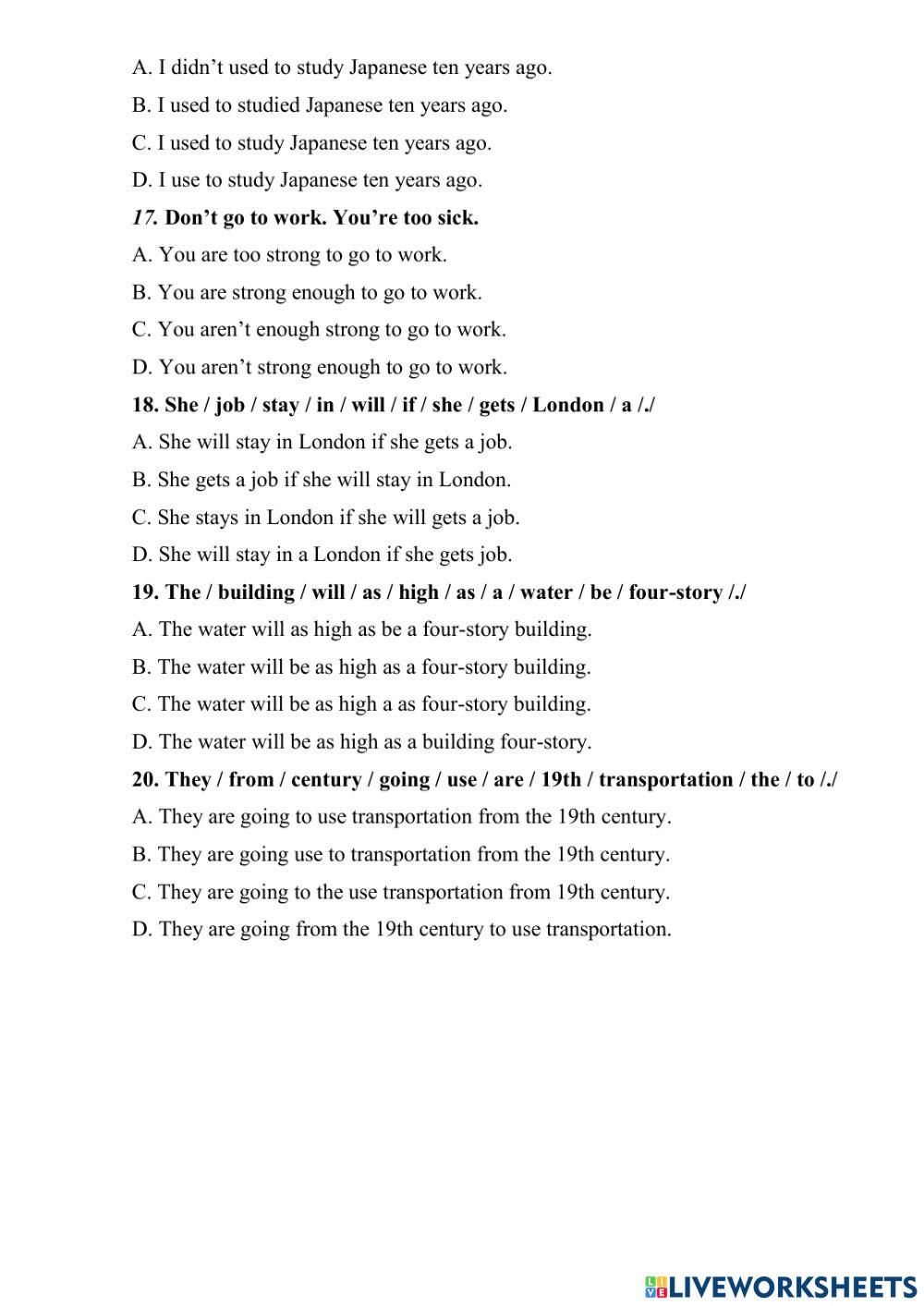 Review for final test