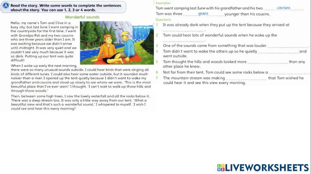 Flyers, Reading and Writing Part 5