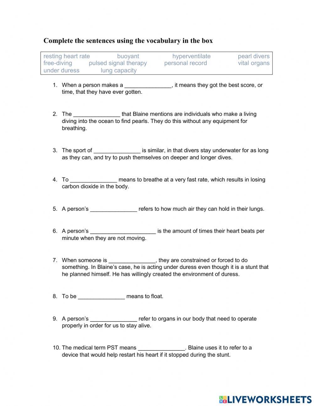 Unit 5 lesson C vocabulary