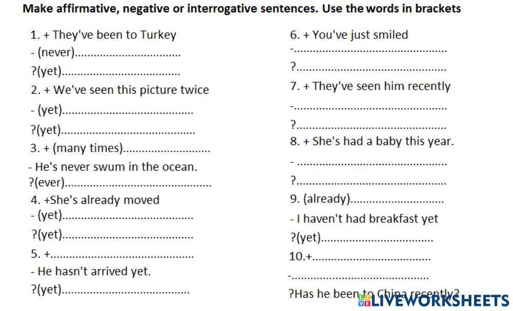Present perfect practice