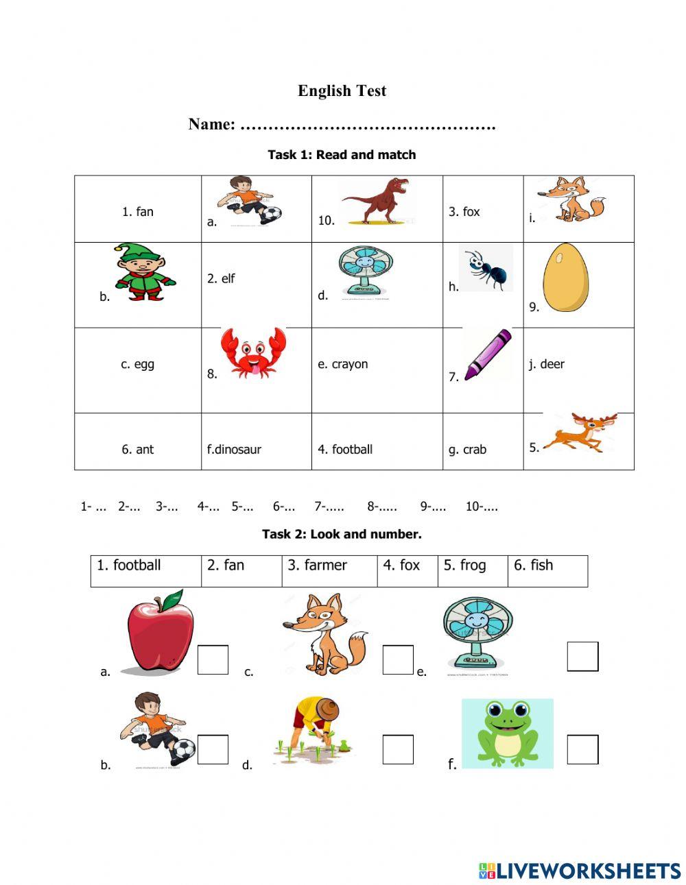 Letter Gg - quick test