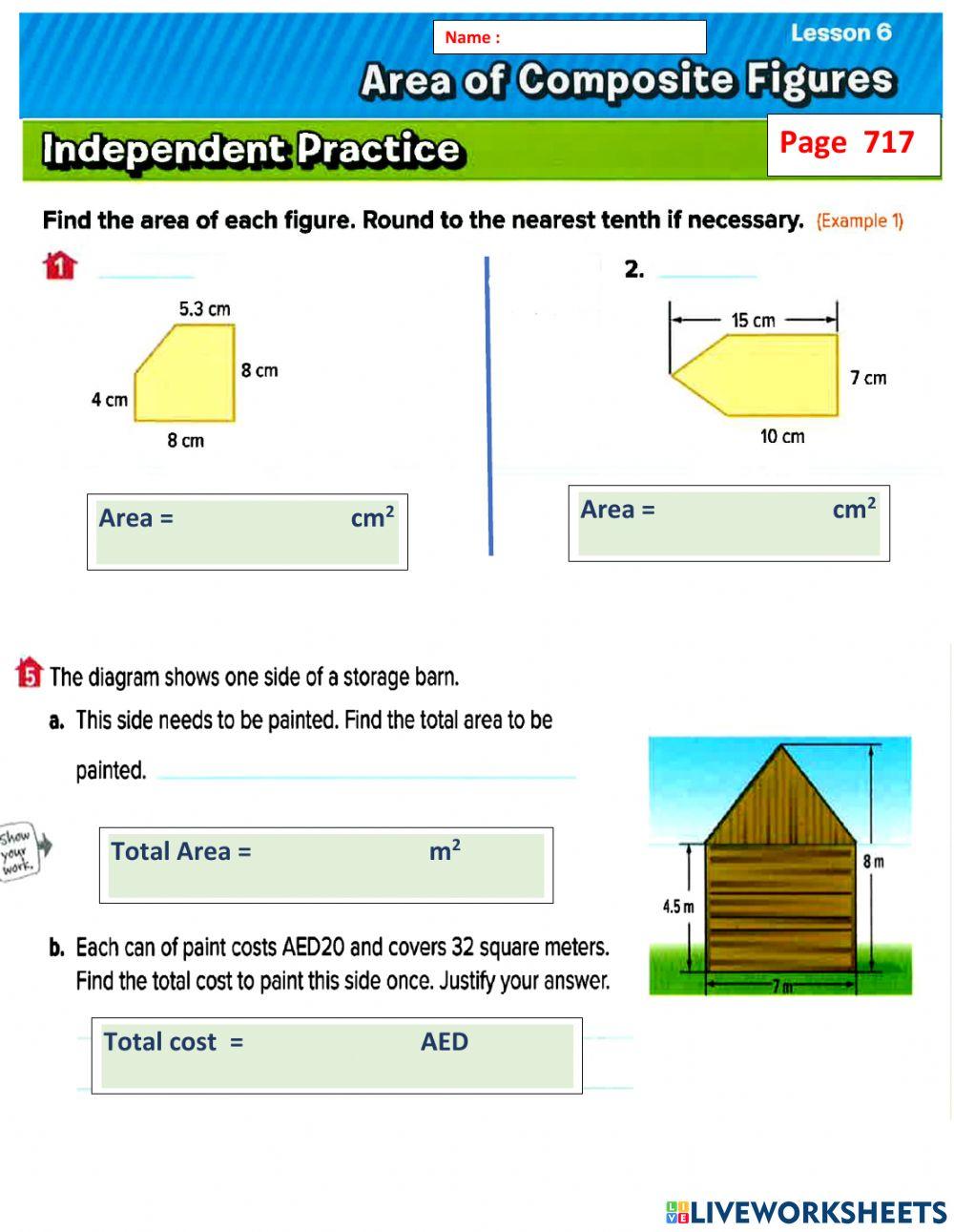 Area of composite figures
