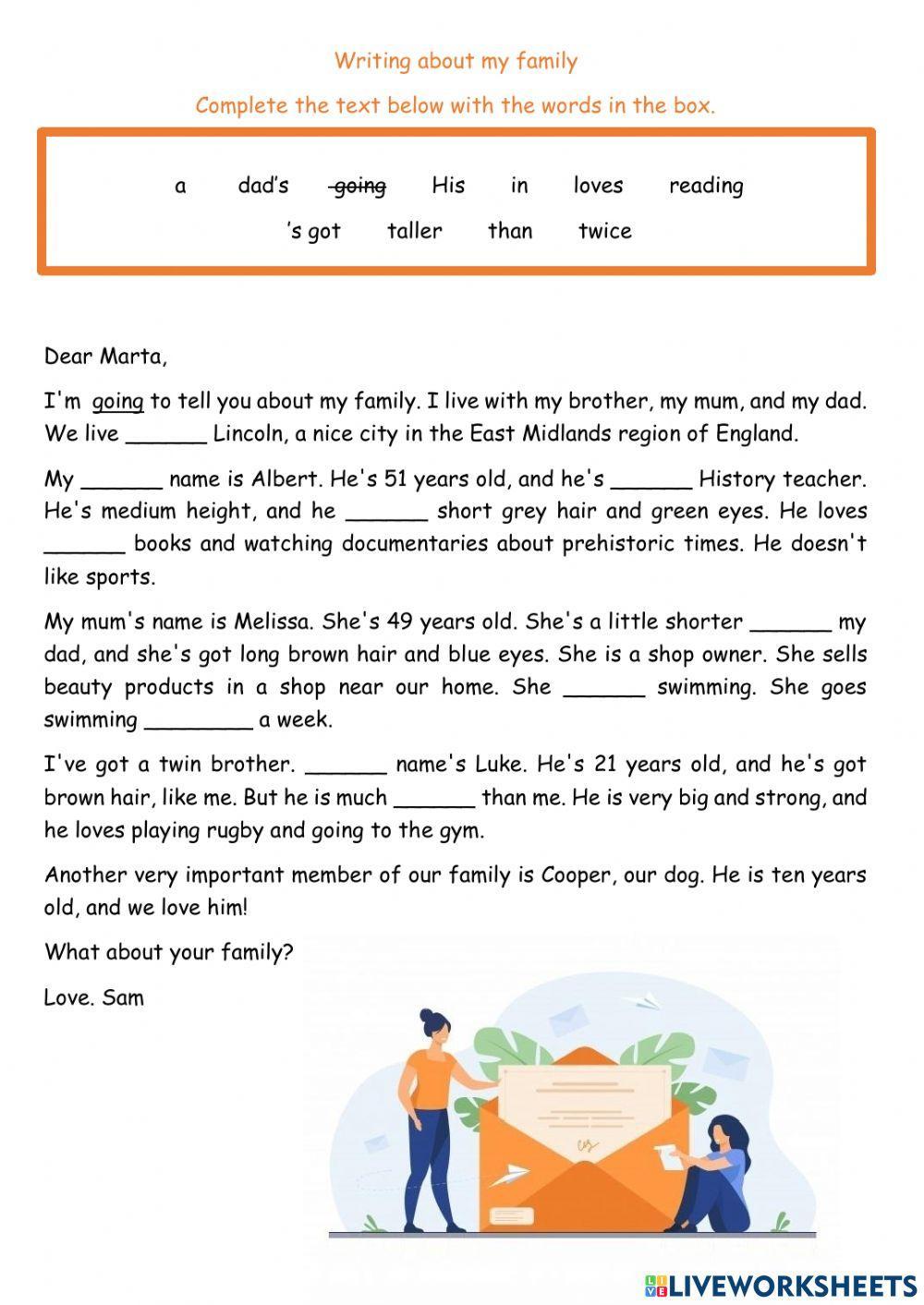 Writing Test:Writing about my family