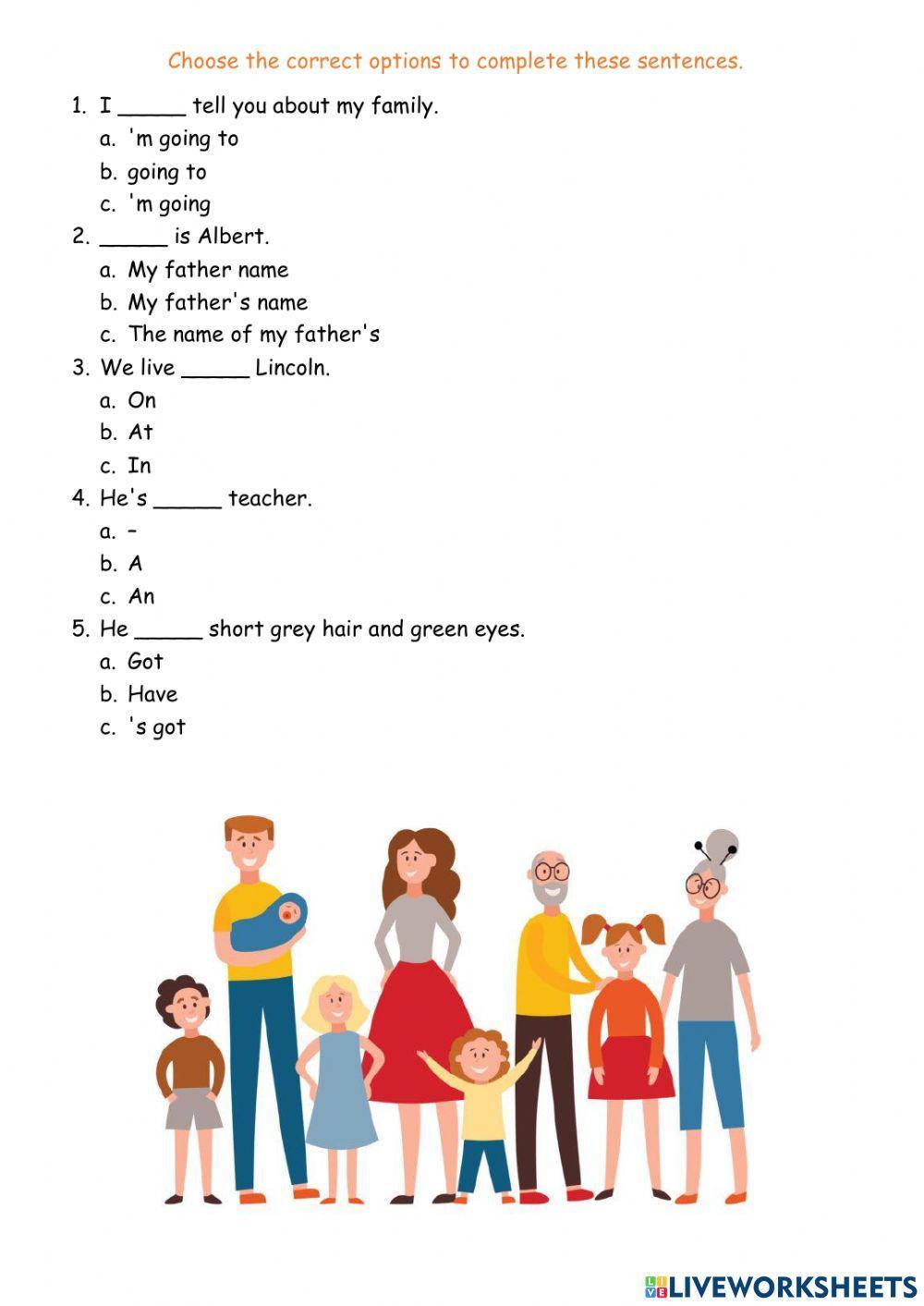 Writing Test:Writing about my family