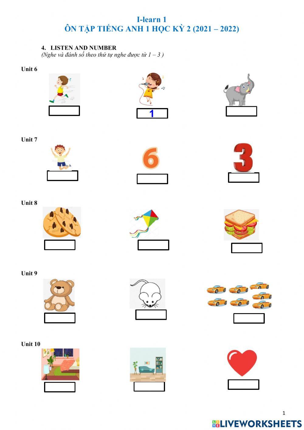 G1 - review 2 - listen & number