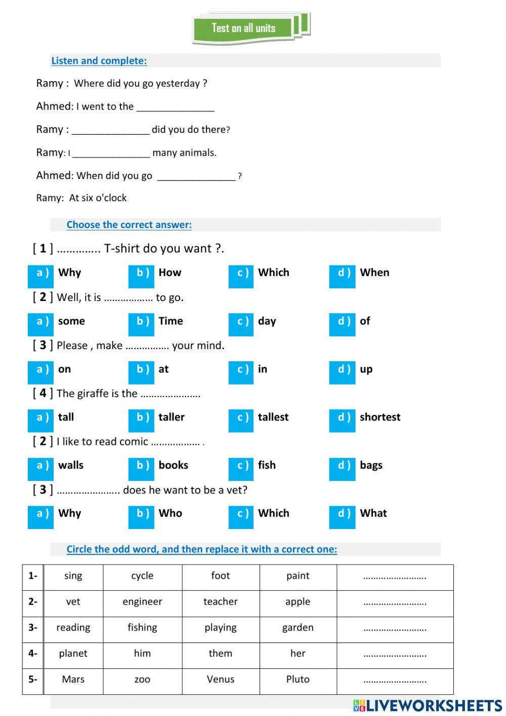 Prim 5 review all units second term