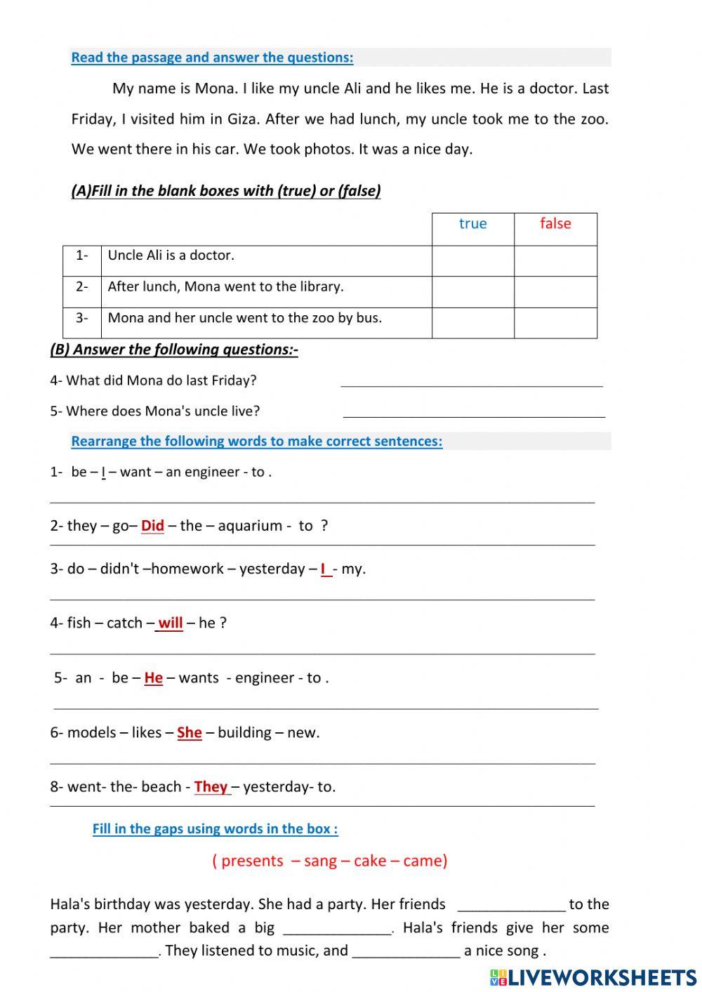 Prim 5 review all units second term
