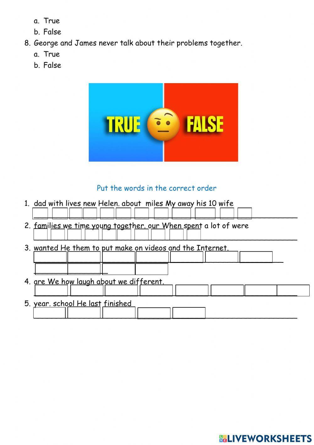 Listening Test: My family