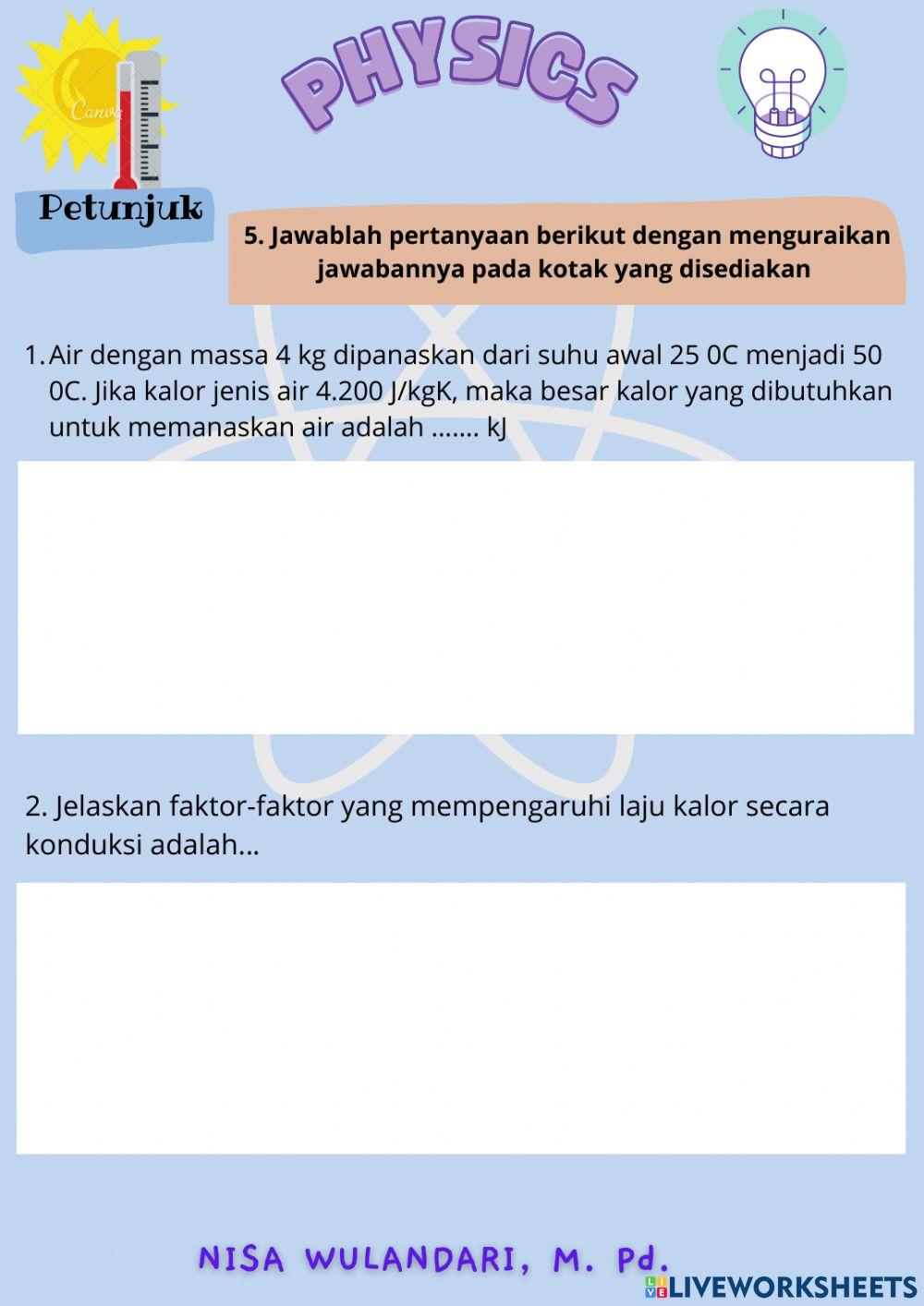 Lkpd kalor dan perpindahan kalor