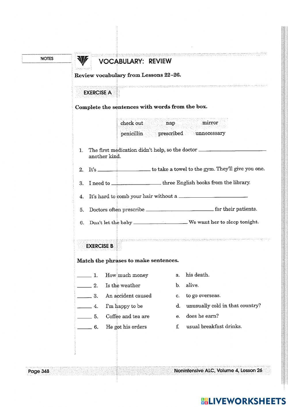 NIALC Vol. 4 Review Vocabulary Lessons 22-26